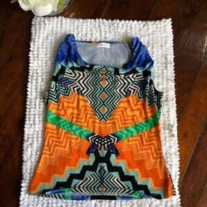 Vibrant Geometric Print Tank Top